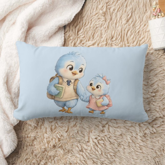 Rectangle Joli Petit Oiseau Bleu Frère Coussin de Jet Décor (Couverture)