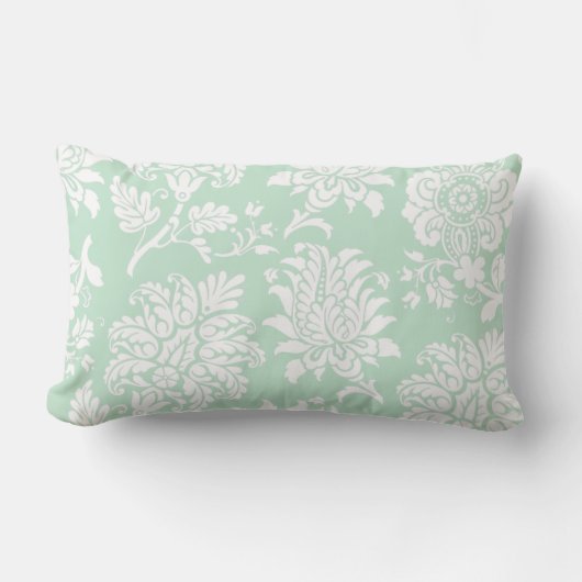 Rectangle Jolie Mint Green Damask Coussin (Recto)