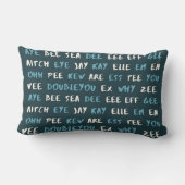 Rectangle Jote ABC ‘AYE BEE SEA’ Coussin phonétique Lumbar (Verso)