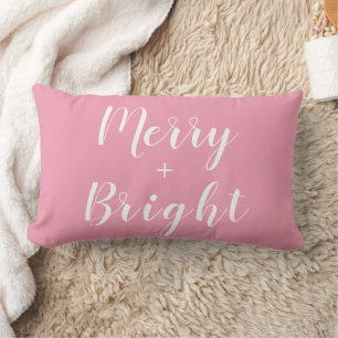 Rectangle Joyeux + Coussin de Noël rose vif