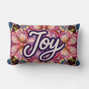 Rectangle Kaleidoscope de Joie – Coussin d'art floral coloré