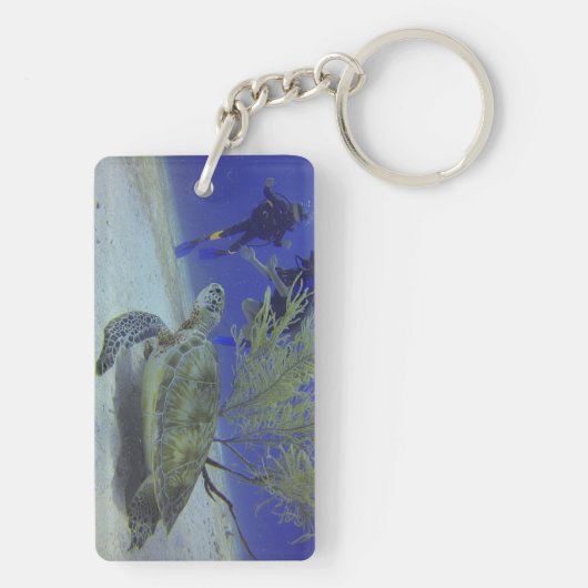Rectangle Keychain with Your Custom Photo on Both (achterkant)