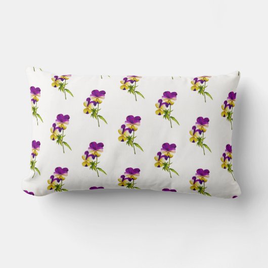 Rectangle "La fête du Pansy" sur un Coussin Lumbar (I) (Recto)