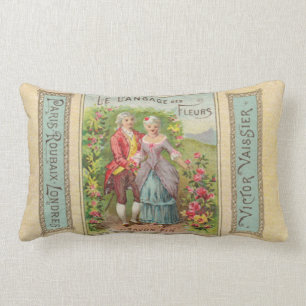 Rectangle La langue du coussin lombaire de fleurs