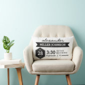 Rectangle La naissance détaille le coussin blanc noir - bébé (Chaise)