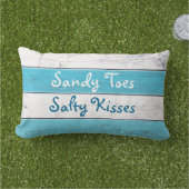 Rectangle La turquoise Sandy botte le coussin extérieur de (Herbe)