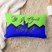 Rectangle La vie est belle Profitez-en Coussin lombaire vert (Couverture)