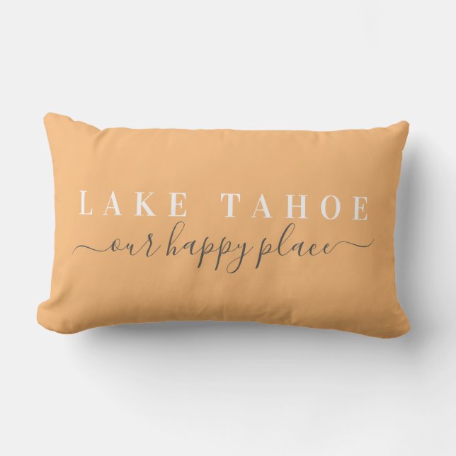 Rectangle Lac Tahoe Happy Place Lumbar Coussin (Recto)