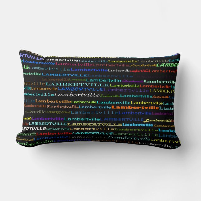 Rectangle Lambertville Design de texte I Lumbar Coussin (Recto)