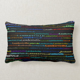 Rectangle Lambertville Design de texte I Lumbar Coussin