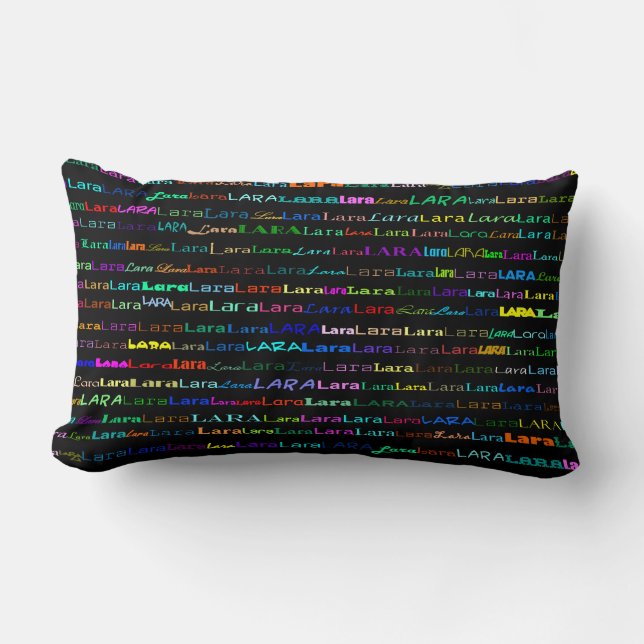 Rectangle Lara Texte Design I Lumbar Coussin (Recto)