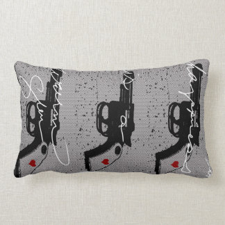 Rectangle Le bonheur est un coussin chaud d'arme à feu