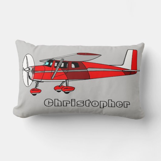 Rectangle Le coussin du garçon mignon, avion rouge avec le (Recto)