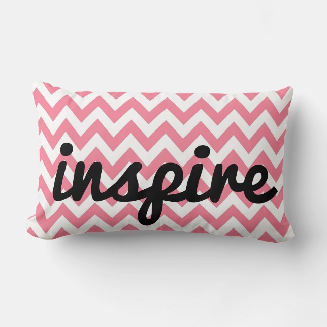 Rectangle Le coussin inspiré rose | de Chevron inspirent (Recto)