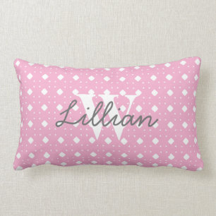 Rectangle Le rose a modelé le coussin personnalisé par bébé