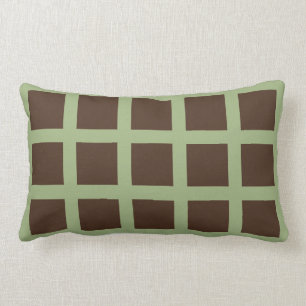 Rectangle Le vert Brown et olive ajuste le coussin