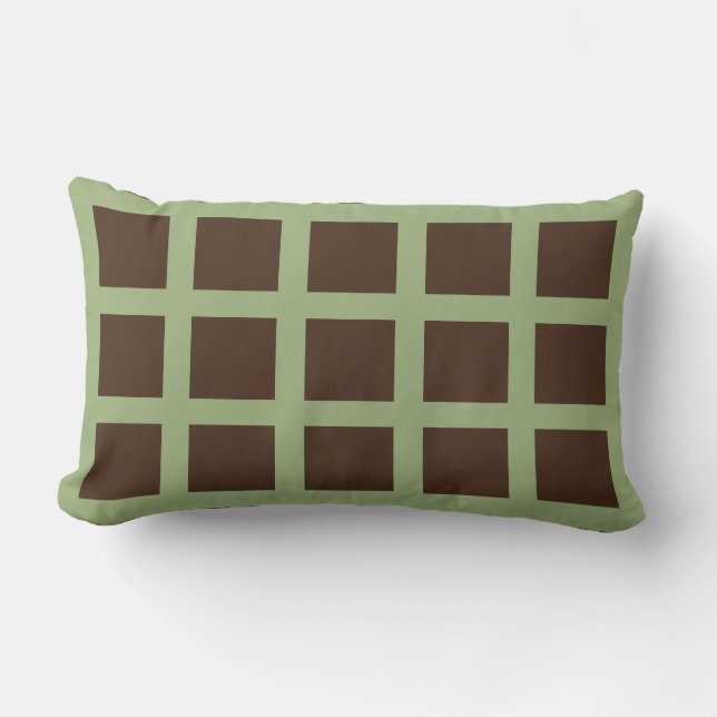 Rectangle Le vert Brown et olive ajuste le coussin (Recto)
