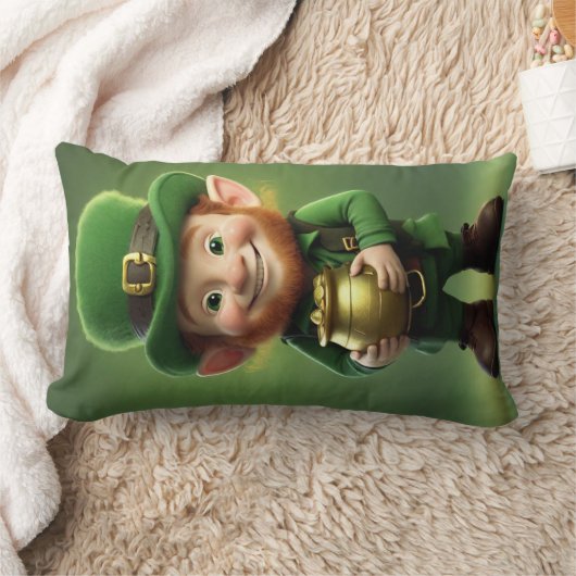 Rectangle Leprechaun et Pot de Coussin Lumbar or (Couverture)
