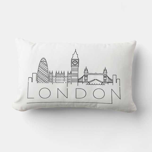 Rectangle Les monuments de Londres | Coussin Lumbar Skyline (Recto)
