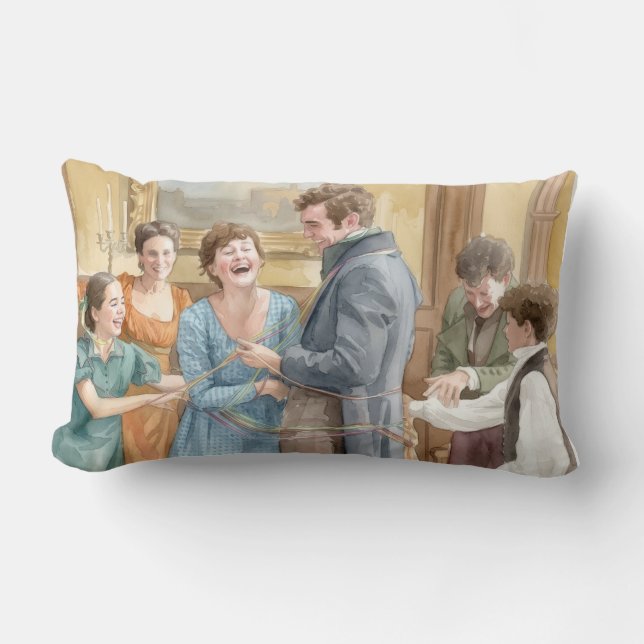 Rectangle L'histoire de Mary Bennet sur un coussin jeté (Recto)