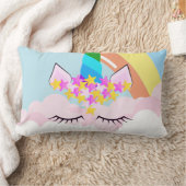 Rectangle Licorne Arc-en-Ciel dans le Ciel Coussin Lombaire (Couverture)