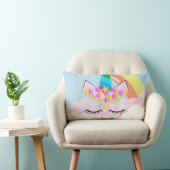 Rectangle Licorne Arc-en-Ciel dans le Ciel Coussin Lombaire (Chaise)