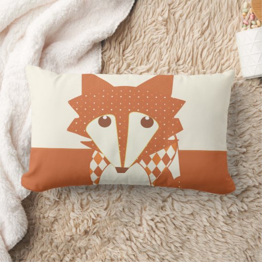 Rectangle Lime Monogramme Stylisé Fox Coussin (Couverture)
