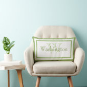 Rectangle Lime vert/blanc Nom du monogramme Garde Coussin (Chaise)