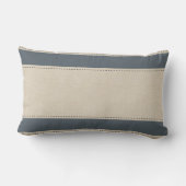 Rectangle Linen Look Stripes Ajouter un nom Coussin (Verso)