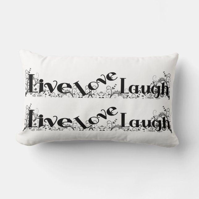 Rectangle LIVE LOUGH LAUGH Design Chambre ou Coussin de cana (Recto)