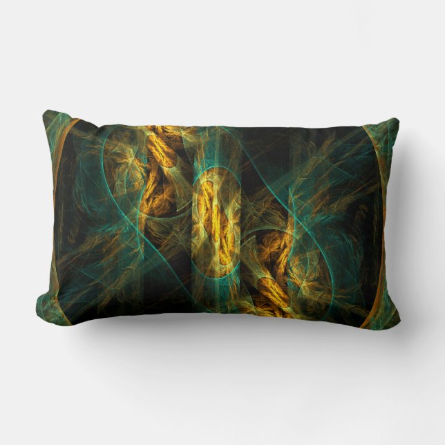 Rectangle L'oeil de la Jungle Abstrait Art Lumbar Coussin (Recto)