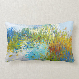 Rectangle Long coussin de peinture impressionniste abstraite