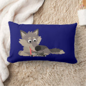 Rectangle Loup de papa de bande dessinée et coussin mignons (Couverture)