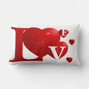 Rectangle LOVE Hearts American MoJo Coussin