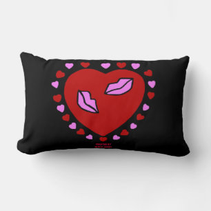 Rectangle Lovely Heart Kisses Lumbar Coussin