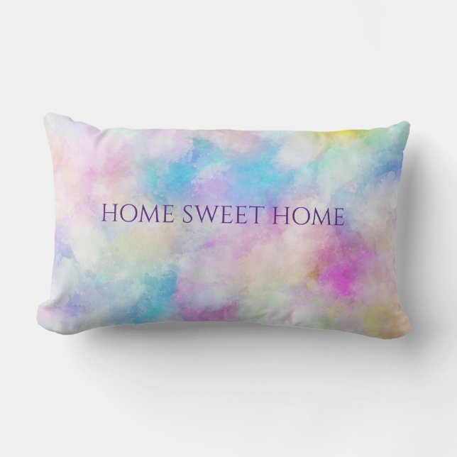 Rectangle Lumbar coussin "HOME SWEET HOME". (Recto)
