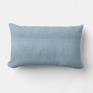 Rectangle Lumbar Coussin Lin Bleu Texture