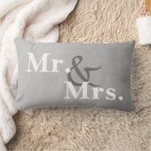 Rectangle M. et Mme typographie coussin gris et blanc (Couverture)