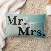 Rectangle M. et Mme typographie coussin turquoise bleu ombre (Couverture)