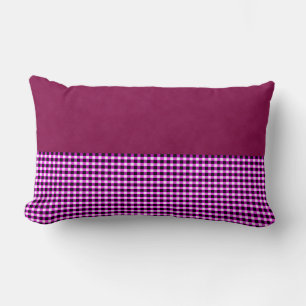 Rectangle Magenta Denim Et Tartan, Coussin Lombaire
