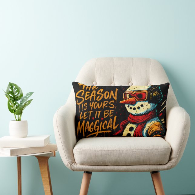 Rectangle Magique Coussin de Lancer Snow-Bro Noël Canapé Fun (Chaise)