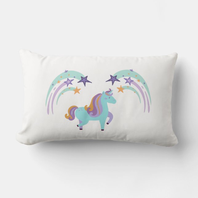 Rectangle Magique Unicorn Star Print Lumbar Coussin (Recto)