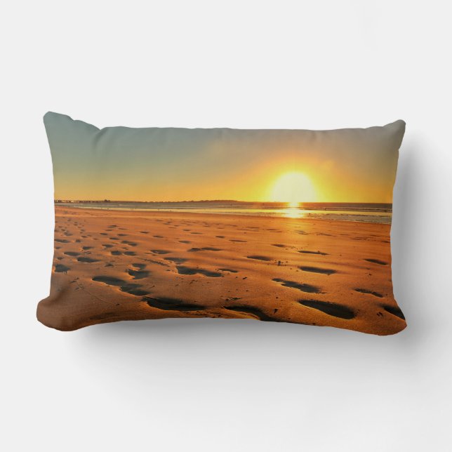 Rectangle Magnifique coucher de soleil sur la plage Coussin  (Recto)