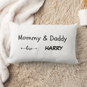 Rectangle Maman et papa amour - Coussin personnalisé