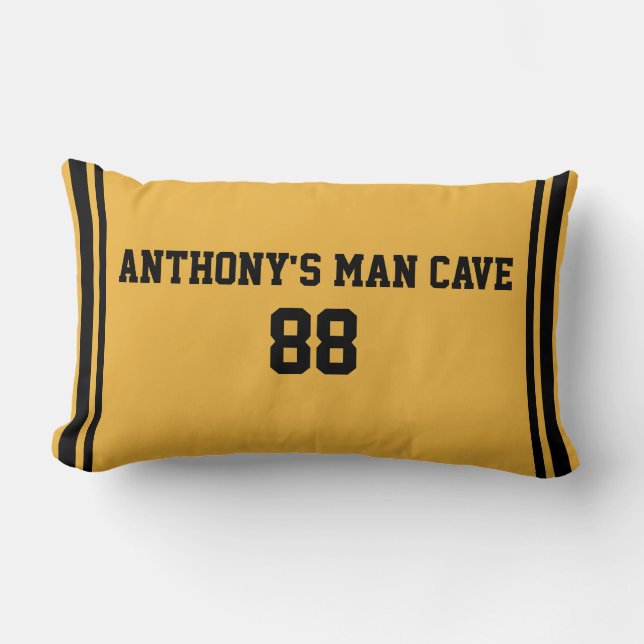 Rectangle Man Cave Coussin sportif personnalisable (Recto)