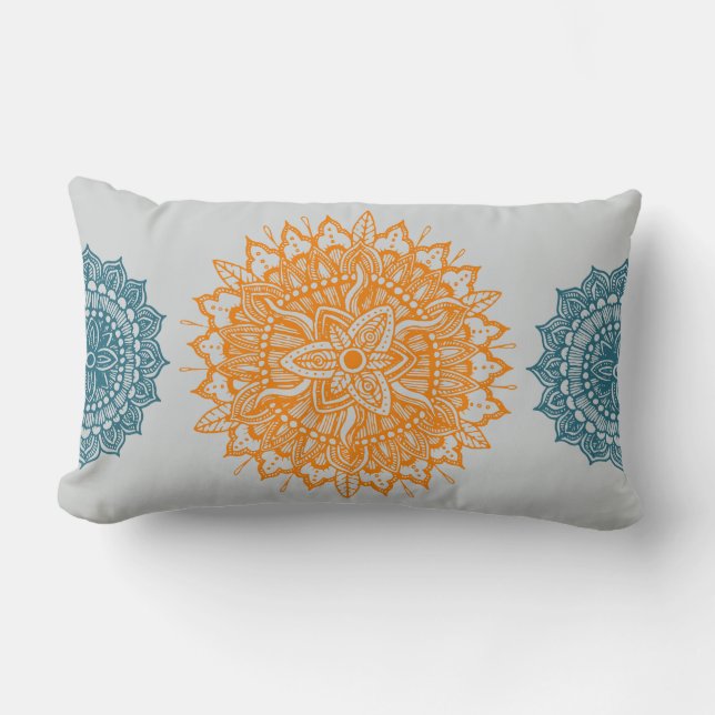 Rectangle Mandala Tracery Orament Lumbar Coussin (Recto)