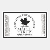 Rectangle Maple Syrup Label met Voedingsfeiten (Voorkant)
