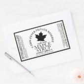 Rectangle Maple Syrup Label met Voedingsfeiten (Envelop)