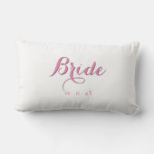 Rectangle Mariée Coussin de jour de mariage Date personnalis (Verso)