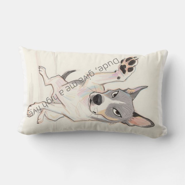 Rectangle "Mec, donne-moi un grand cinq" Coussin de chien am (Verso)